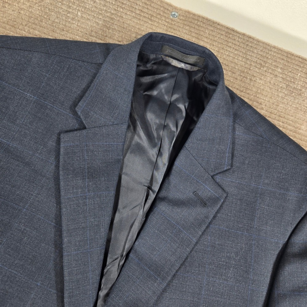 Lauren Ralph Lauren Mens 42R 38x29 Blue Windowpane‎ Check 100% Wool Suit